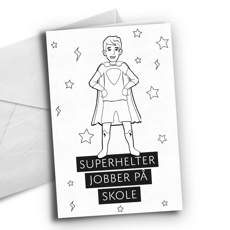 Superhelter jobber på skole - Mann