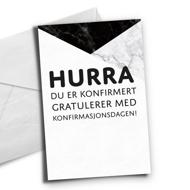 Hovedbilde Hurra du er konfirmert (svart marmor)