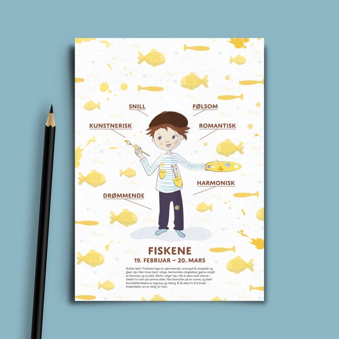 Hovedbilde Bursdagskort Fiskene Gutt