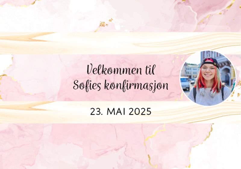 Kinder omslag konfirmasjon med personlig bilde/tekst 