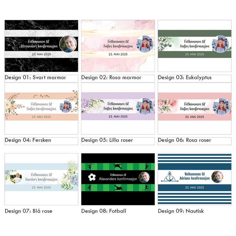 Kinder omslag konfirmasjon med personlig bilde/tekst 