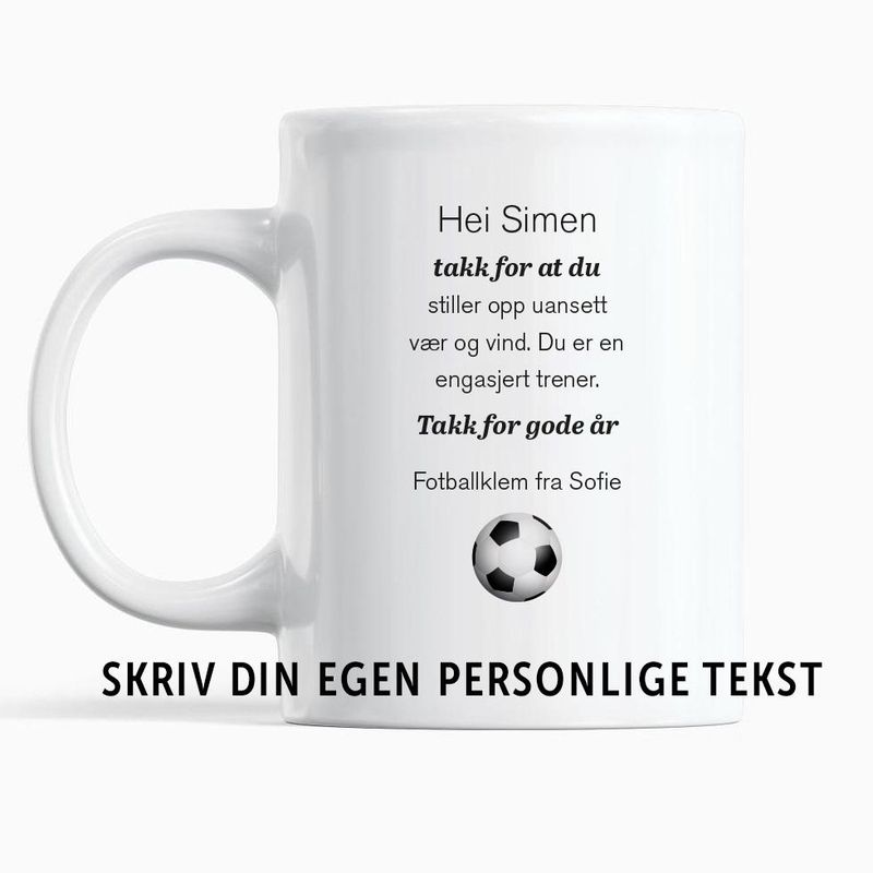 Kopp Trener med Personlig tekst