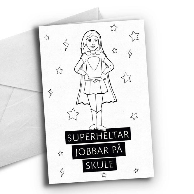 Hovedbilde Nynorsk: Superheltar Skole dame