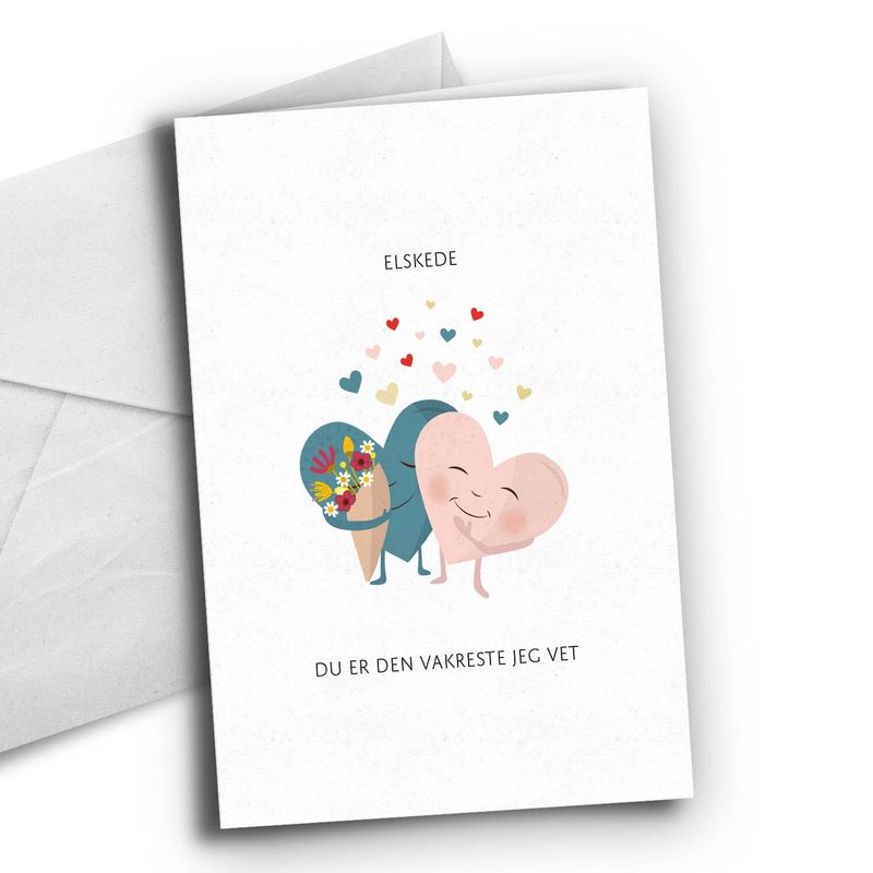 Elskede (rosa og blå hjerte)