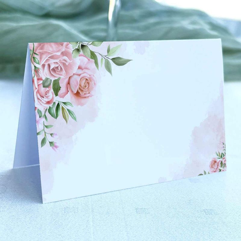 Rosa rose - Doble bordkort 20stk