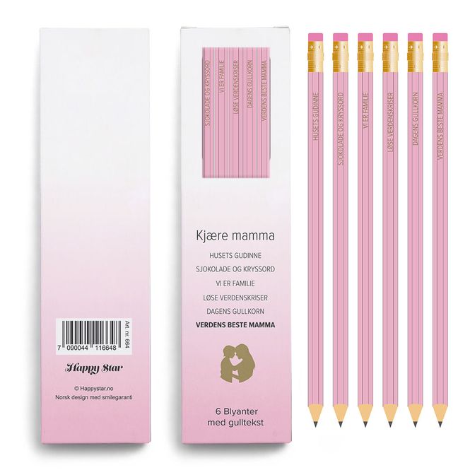 Hovedbilde Kjære mamma - Blyanter med tekst