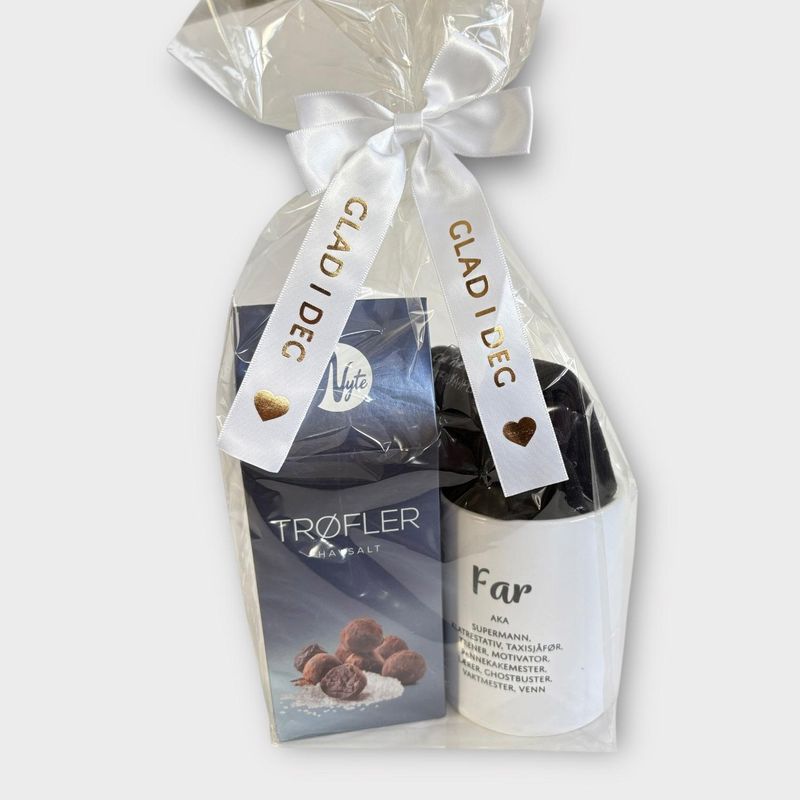 Far aka med sjokoladetrøfler