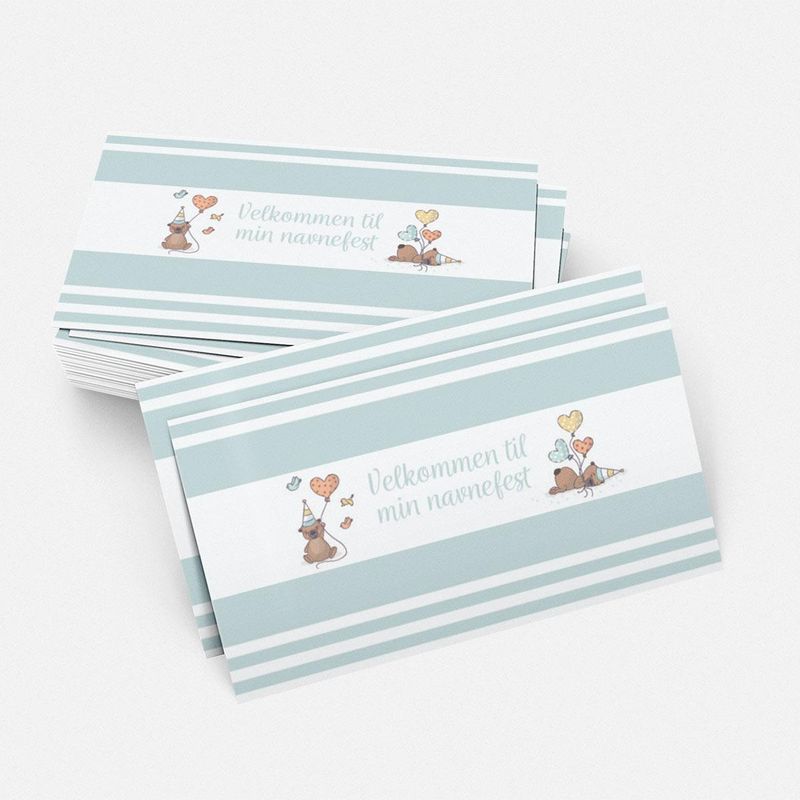 Kinder omslag: Navnefest blå