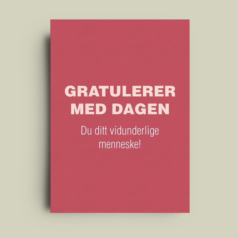 Vidunderlige menneske - enkelt kort