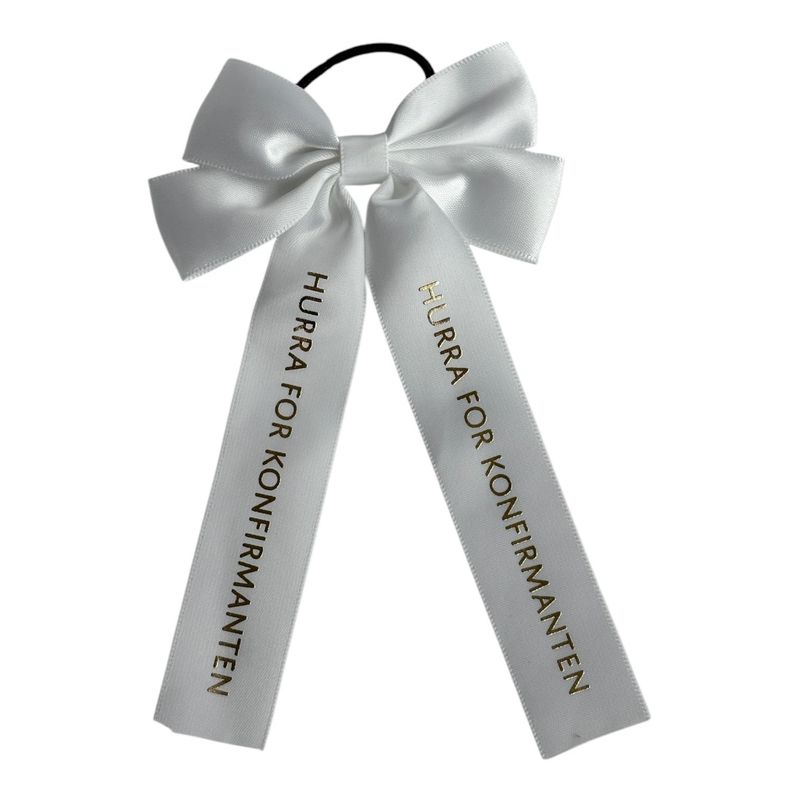 Konfirmanten hvit gavesløyfe