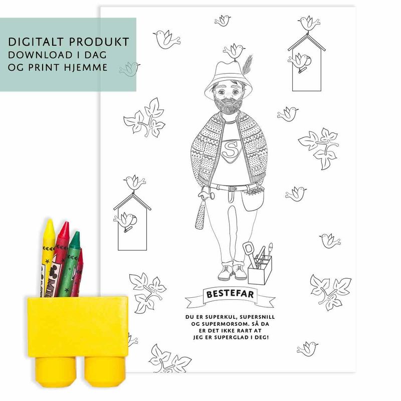 Gavepapir: Min Bestefar- Digital PDF