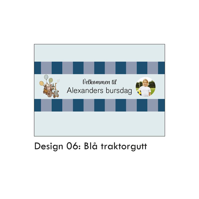 Kinder omslag bursdag med personlig bilde/tekst 