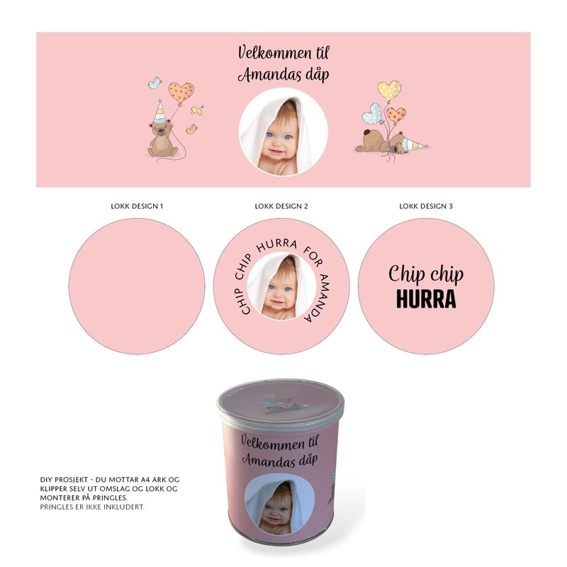 Pringles omslag rosa med bjørner