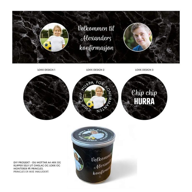 Pringles omslag svart marmor