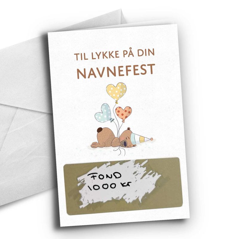 Navnefestkort - med skrapefelt