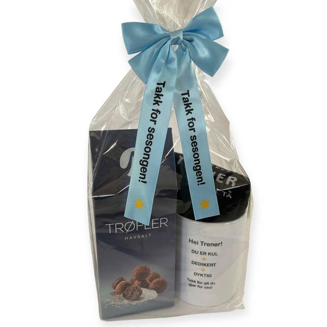 Hovedbilde Gavepakke 'Hei trener' med strømper og ...